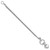 Image of Sterling Silver Rhodium-plated Polished Puff Heart Dangle 6.5in Bracelet