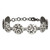 Image of Sterling Silver Brushed Oxidize Burnished Swirl Disc w/1 in Ext. Bracelet