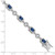 Image of Sterling Silver Rhodium-plated CZ and Blue Glass Stone 7.75 inch Bracelet