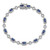 Image of Sterling Silver Rhodium-plated CZ and Blue Glass Stone 7.75 inch Bracelet