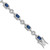 Image of Sterling Silver Rhodium-plated CZ and Blue Glass Stone 7.75 inch Bracelet