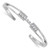 Image of Sterling Silver Rhodium-plated Polished CZ Cuff with Hinge Bangle Bracelet