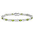Image of Sterling Silver Rhodium-plated Peridot Bracelet QX823PE