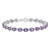 Image of Sterling Silver Rhodium-plated Amethyst Bracelet QX841AM