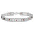 Image of Sterling Silver Rhodium-plated Garnet Diamond Bracelet QX833GA
