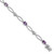 Image of Sterling Silver Rhodium-plated Diamond & Amethyst Oval Diamond-cut Bracelet