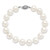 Image of Sterling Silver Rhodium-plated 10-11mm White Freshwater Cultured Pearl Bracelet QH4828-7.25