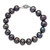 Image of Sterling Silver Rhodium-plated 10-11mm Black Freshwater Cultured Pearl Bracelet