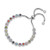 Image of Prizma Sterling Silver Rhodium-plated White and Colorful CZ Adjustable Bolo Bracelet