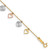 14K Tri-color Gold Heart Bracelet