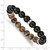 Image of Chisel Stainless Steel Polished 10.5mm Black Agate and Tigers Eye Beaded Stretch Bracelet