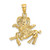 14K Yellow Gold Large Aries Zodiac Charm