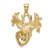 14K Yellow Gold 2-D Textured Deer Head Charm
