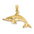 14K Yellow Gold Polished Swimming Dolphin Pendant