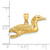 14K Yellow Gold Solid Polished 3-Dimensional Mallard Pendant
