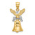 14K Yellow Gold w/Rhodium 3D Moveable Liberty Bell w/Eagle Top Pendant