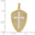 14K Yellow Gold w/Rhodium Cross Shield W/ Joshua 1:9 On Reverse Pendant
