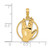 14K Yellow Gold Polished Hand Gesture in Circle Pendant D5475
