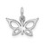 14k White Gold Polished Butterfly Charm