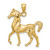 10k Yellow Gold 3-D Polished Horse Pendant