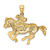10k Yellow Gold 2-D Jockey on Horse Pendant