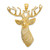 10k Yellow Gold 3-D Textured Deer Head Pendant
