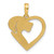 14K Yellow Gold Polished Heart with Dog Charm