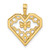 14K Yellow Gold Polished Fancy Heart and Bee Honeycomb Pendant