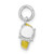 Sterling Silver Rhodium-plated & Yellow Enameled Ring Charm