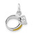 Sterling Silver Rhodium-plated & Yellow Enameled Ring Charm