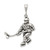 Sterling Silver Antiqued Hockey Player Pendant QC7817