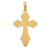 14K Yellow Gold Polished and Beaded Cross Pendant