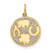 10k Yellow Gold Polished CZ Good Luck Medallion Charm