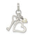 Sterling Silver Polished Key and Heart w/Simulated Pearl Charm