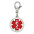 Image of Chisel Stainless Steel Polished with Red Enamel Medical ID Charm