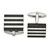 Image of Stainless Steel Brushed and Polished Solid Carbon Fiber Square Cufflinks SRC303