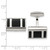 Image of Stainless Steel Polished Black Rubber Rectangle Cufflinks
