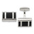 Image of Stainless Steel Polished Black Rubber Rectangle Cufflinks