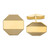 Image of 14K Yellow Gold Mens Octagonal w/ Line Design Cuff Links