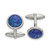 Image of Chisel Stainless Steel Polished Lapis Circle Cufflinks