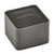 Image of Chisel Stainless Steel Polished Black Rubber Rectangle Cufflinks