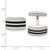 Image of Chisel Stainless Steel Polished Black Rubber Rectangle Cufflinks