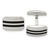 Image of Chisel Stainless Steel Polished Black Rubber Rectangle Cufflinks