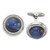 Image of Chisel Stainless Steel Polished with CZ and Onyx Circle Cufflinks