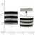 Image of Chisel Stainless Steel Polished Grooved Black Rubber Stripes Cufflinks