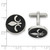 Image of Chisel Stainless Steel Polished Enameled with Fleur de lis Circle Cufflinks