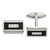 Image of Chisel Stainless Steel Polished and Textured Black Carbon Fiber Inlay CZ Cufflinks