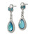 1928 Silver-tone Crystal, Blue Enamel & Epoxy Dangle Post Earrings