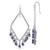 1928 Jewelry Silver-tone Light and Dark Blue Faceted Crystal Kite-shaped Dangle Earrings