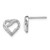 Image of 10mm Sterling Silver Rhodium-plated Diamond Heart Post Earrings QDX289 Image of 10mm Sterling Silver Rhodium-plated Diamond Heart Post Earrings QDX289